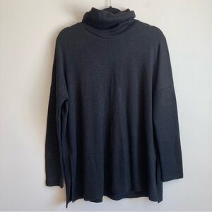 NWT E. SSUE Black Turtleneck Sweater Back Cutout S